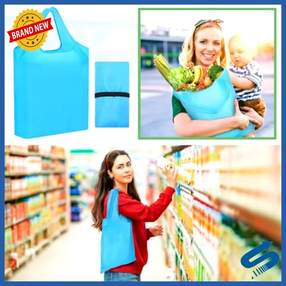 Reusable Grocery Bags Bulk Polyester Foldable Shopping Totes Washable Heavy Duty